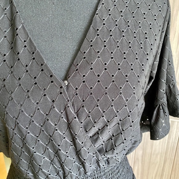 Michael Kors women's smocked eyelit fit and flare mini dress - Picture 5 of 8